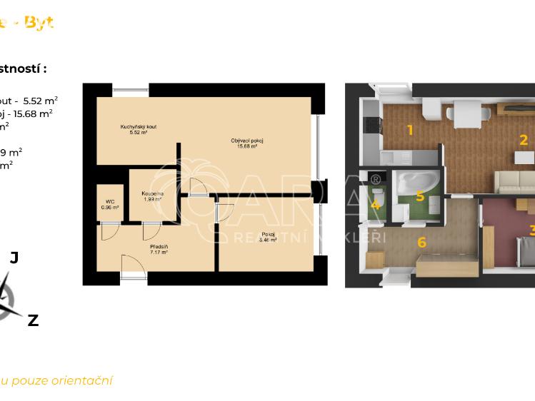 Оренда квартири 2+KK Hořovice, Višňová 1231/5 č. 4