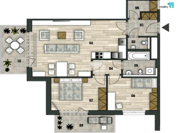 Pronájem bytu 3+KK Praha 9, Ivana Hlinky č. 33