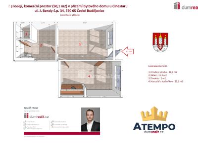 Prodej obchodního prostoru České Budějovice, J. Bendy č. 4