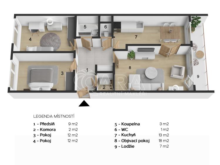 Prodej bytu 3+1 Praha, Emilie Hyblerové č. 2