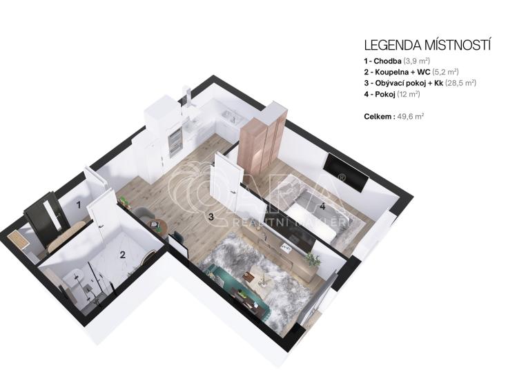 Pronájem bytu 2+KK Jistebník č. 36