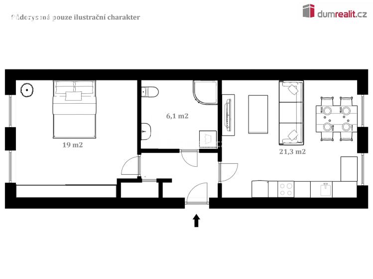 Pronájem bytu 2+KK České Budějovice, Klavíkova č. 2