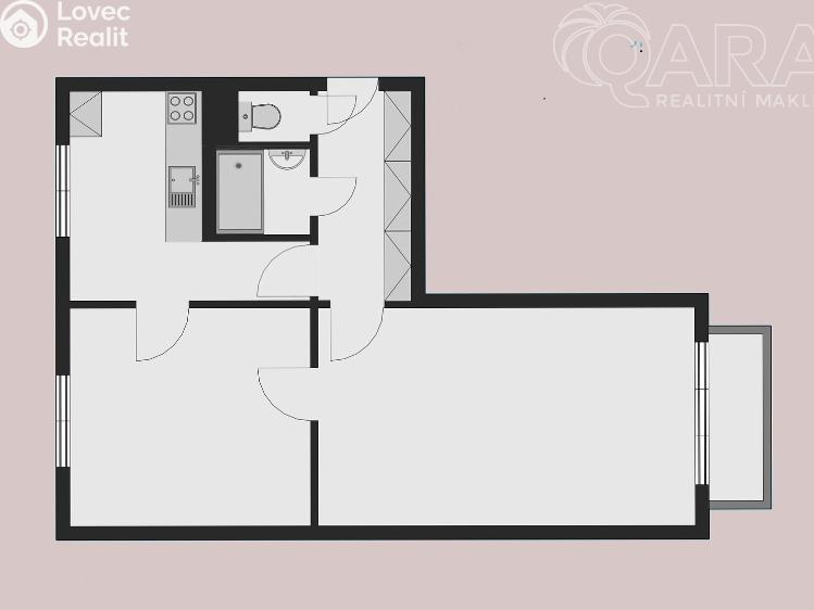 Rent apartment 2+1 Příbram, Bratří Čapků 244 č. 12