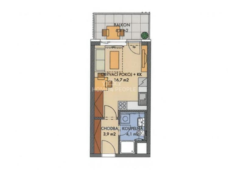 Sale apartment 1+KK Praha 5, Gollové č. 6