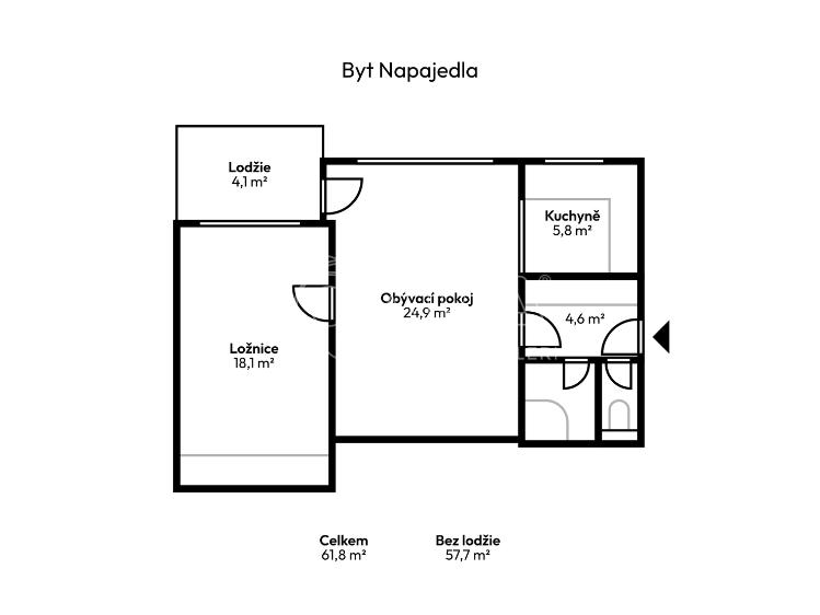 Pronájem bytu 2+KK Napajedla, Nábřeží 1630 č. 13