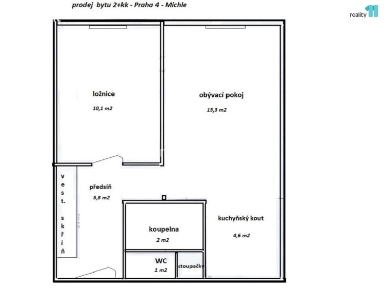 Prodej bytu 2+KK Praha 4, Přímětická č. 12