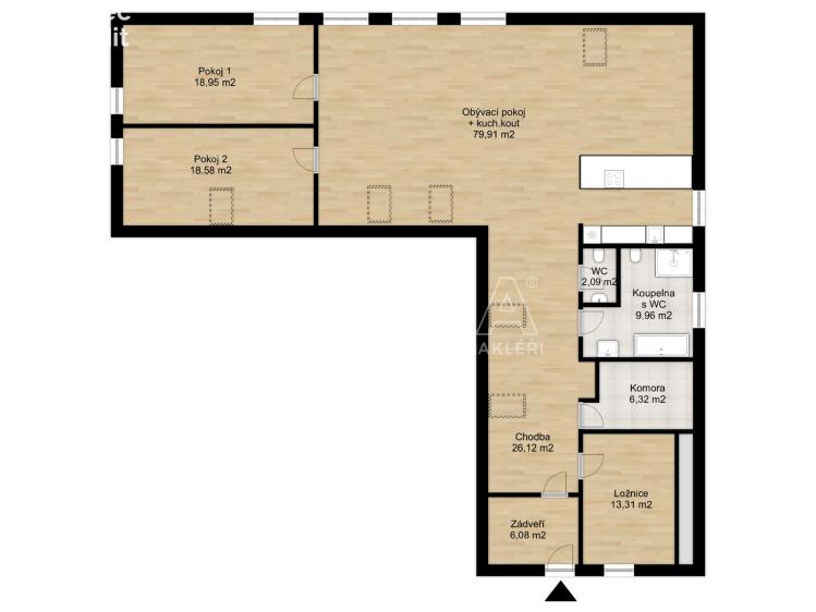 Pronájem bytu 4+KK Srbsko, Nad Kapličkou 204 č. 12