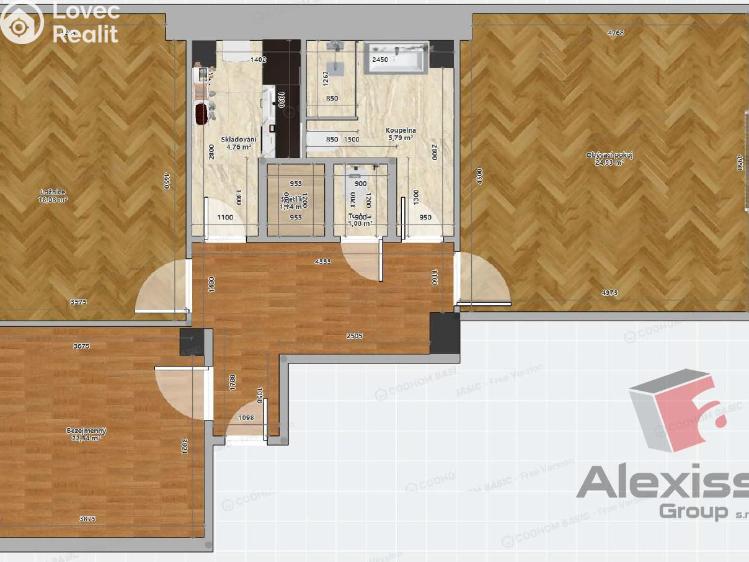 Pronájem bytu 3+KK Praha, Vrázova 2243/7 č. 16