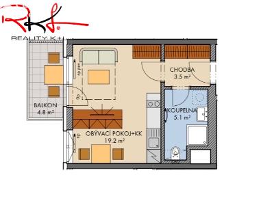 Продаж квартири 1+KK Praha, Honzíkova č. 2