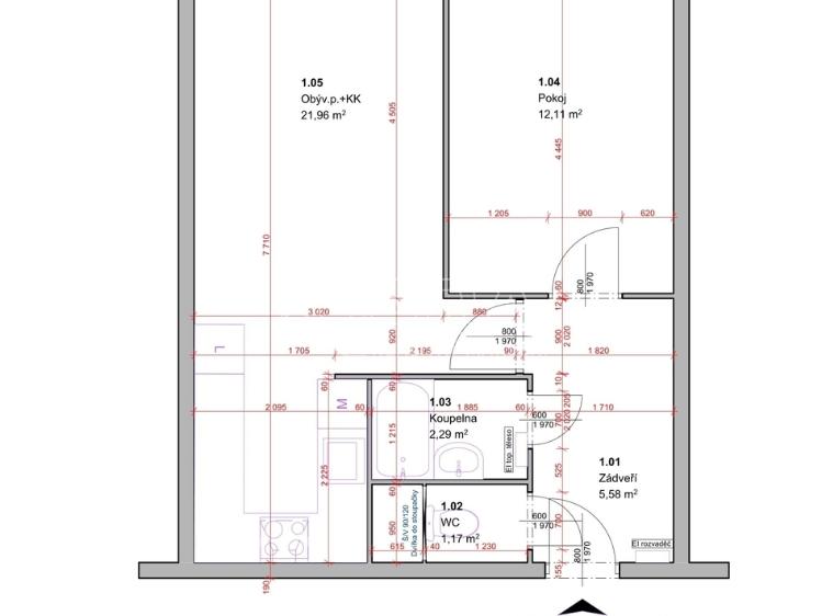 Продажа квартиры 2+KK Praha, Drimlova 2513/1 č. 15