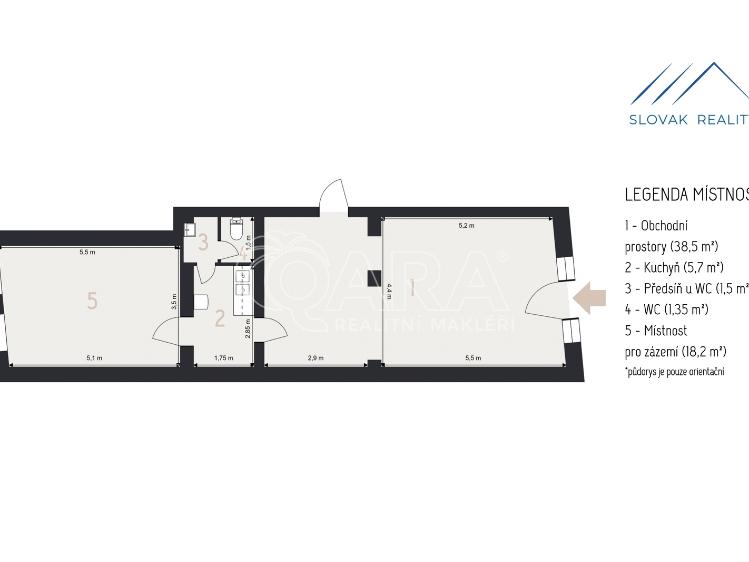 Rent commercial space Nový Jičín, Dolní brána č. 22