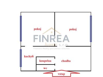 Prodej bytu 2+1 Most, Slovenského národního povstání č. 4