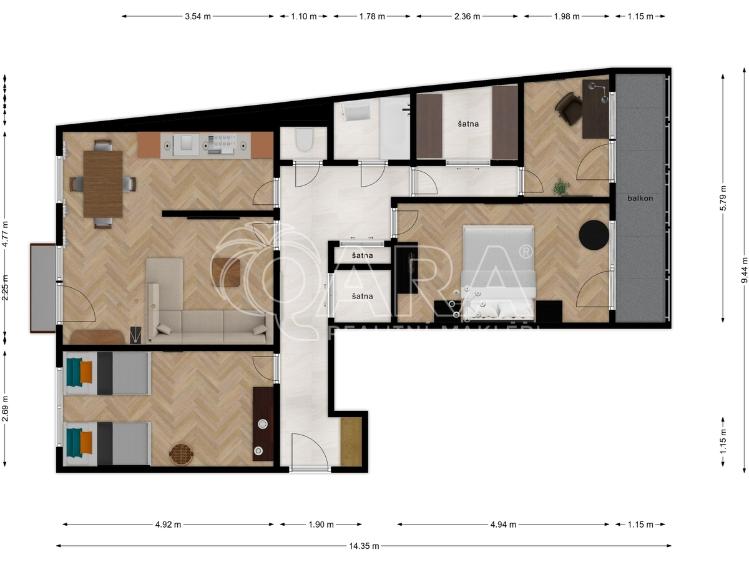 Sale apartment 4+KK Praha, Křivá 2623/5 č. 32