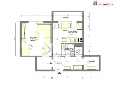 Pronájem bytu 1+1 Mělník, Pražská č. 5