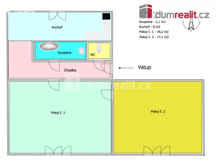 Pronájem bytu 2+1 Ostrov, Severní č. 22
