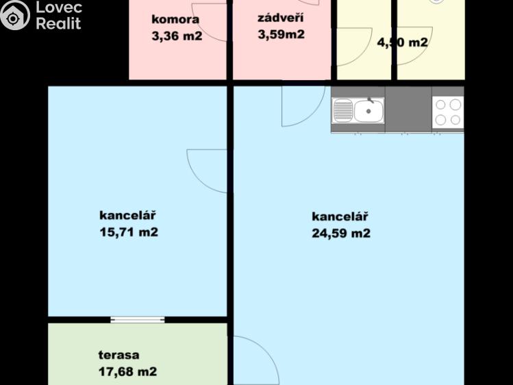 Pronájem kanceláře Český Krumlov, Budějovická č. 5