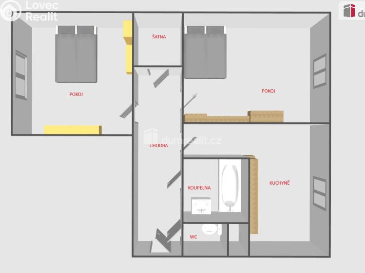 Rent apartment 2+1 Mikulov, Husova č. 6