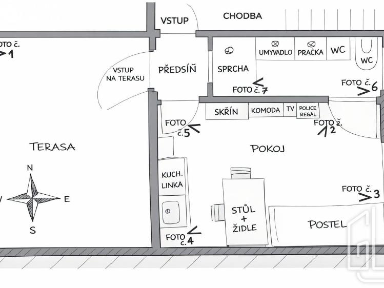 Rent apartment 1+KK Brno č. 7