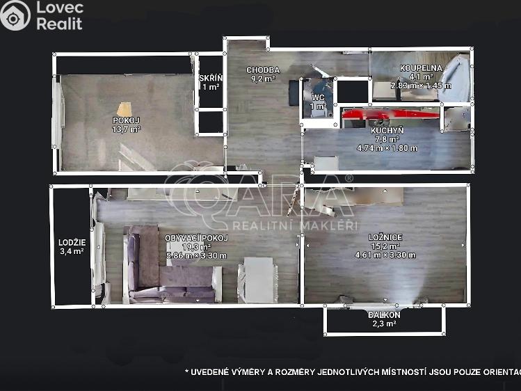 Pronájem bytu 3+1 Slaný, O. Scheinpflugové č. 29