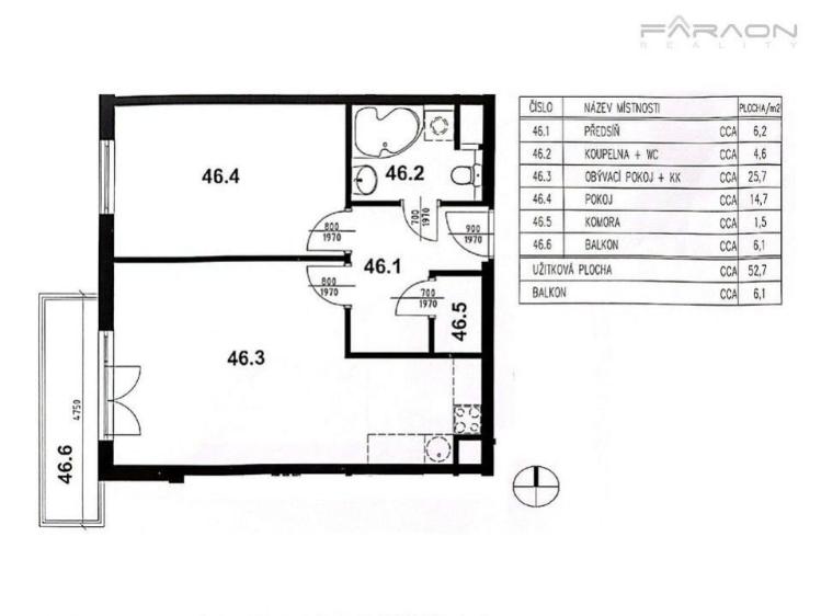 Sale apartment 2+KK Praha, Velenovského č. 9