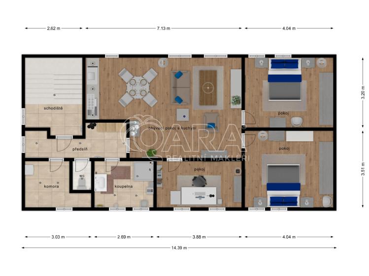 Rent apartment 4+KK Mladá Boleslav, Vodkova 135/1 č. 11