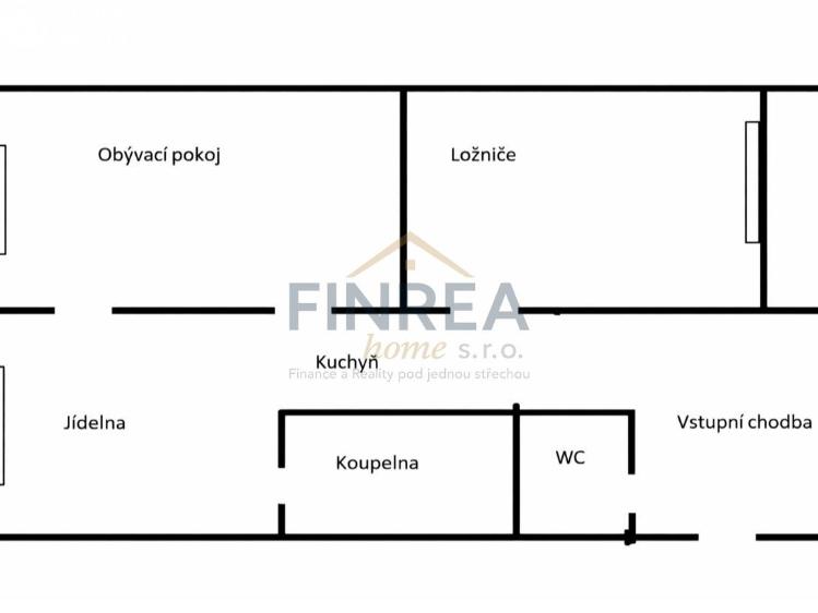 Pronájem bytu 2+1 Chomutov, Pod Břízami č. 11