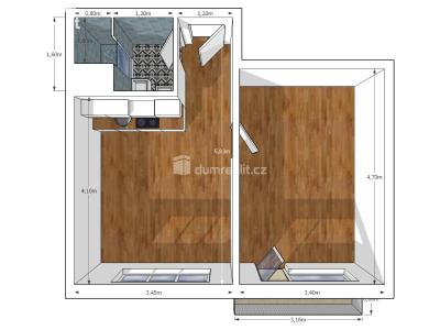 Pronájem bytu 2+KK Český Krumlov, Špičák č. 3