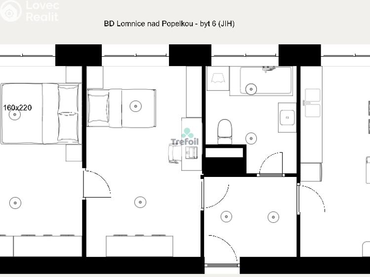 Продаж квартири 1+1 Lomnice nad Popelkou č. 4