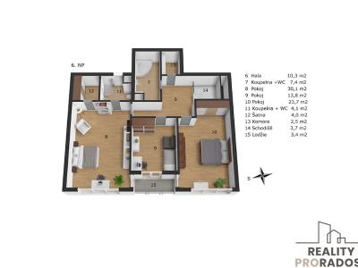 Sale apartment 4+KK Praha, Raichlova č. 26