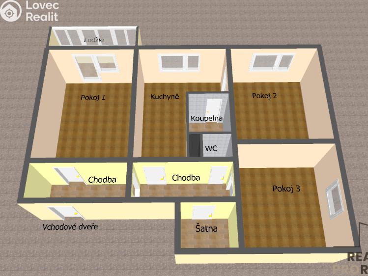 Sale apartment 3+1 Olomouc, Jeremiášova 432/10 č. 2