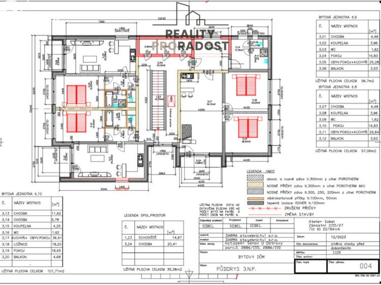 Продажа квартиры 3+KK Šenov, Do Dědiny 2198 č. 7