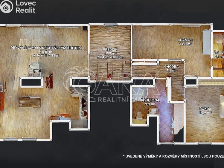 Pronájem bytu 3+KK Kralupy nad Vltavou, Přemyslova 642/39 č. 27