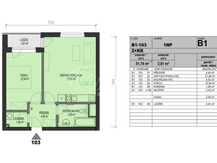 Продажа квартиры 2+KK Praha, Oty Bubeníčka 1612/9 č. 29