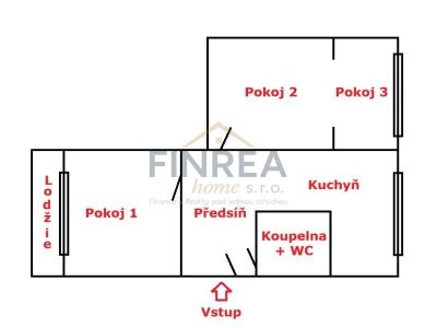 Prodej bytu 2+1 Chomutov, Březenecká č. 6