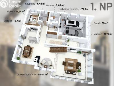 Продаж сімейного будинку Praha, V louce č. 23