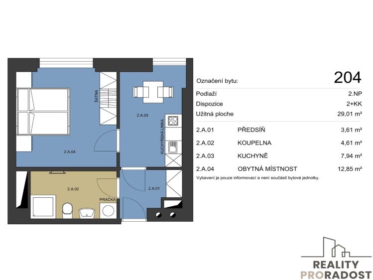 Prodej bytu 1+1 Brno, Bratislavská č. 7