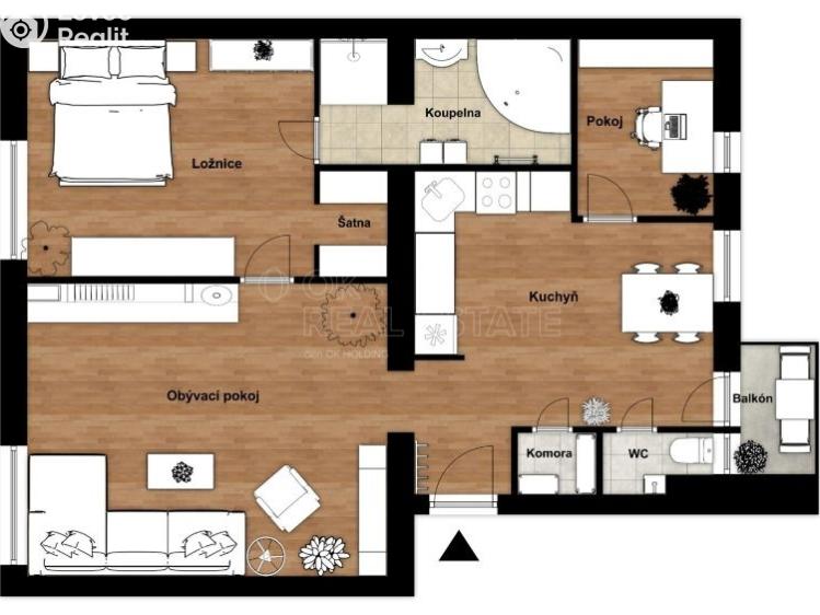 Pronájem bytu 3+1 Ostrava, Verdunská č. 8