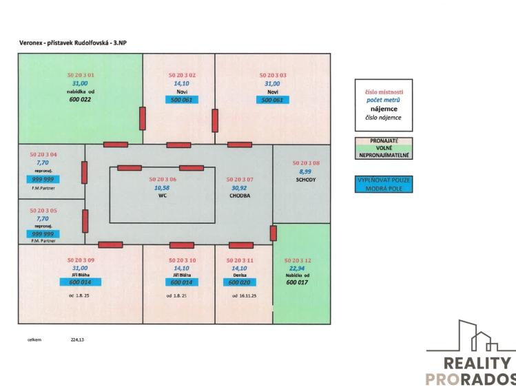 Rent office space České Budějovice, Rudolfovská tř. č. 9