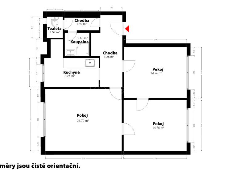 Pronájem bytu 3+1 Praha, Budějovická č. 24