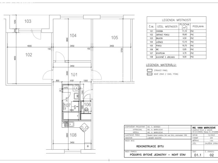 Продаж квартири 3+1 Ústí nad Orlicí, Třebovská 441 č. 11