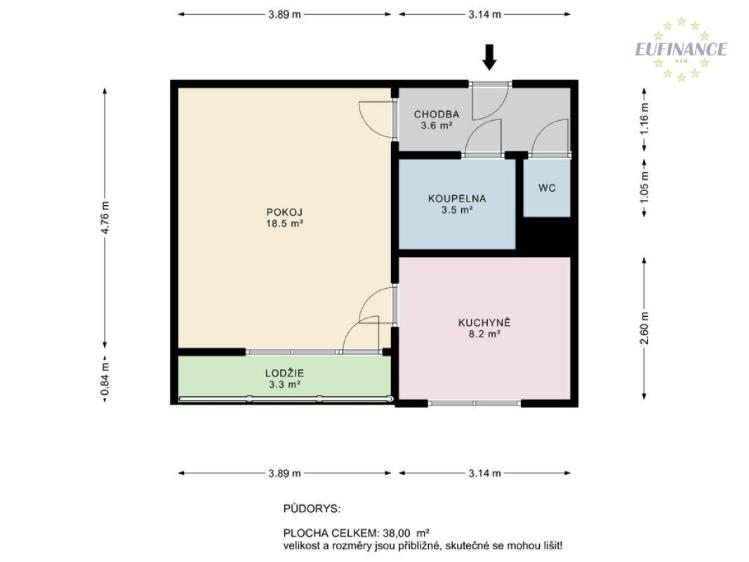 Sale apartment 1+1 Mladá Boleslav, Jana Palacha 1017 č. 13