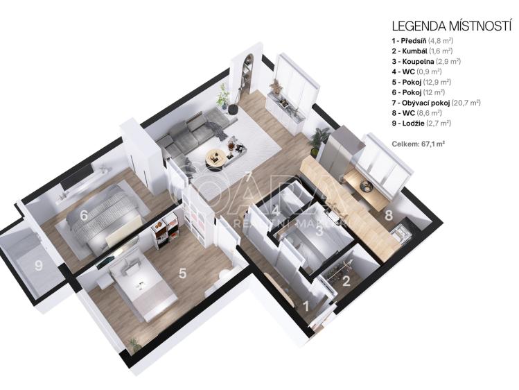 Продажа квартиры 3+1 Ostrava, Františka Formana č. 43