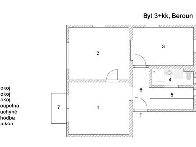 Аренда квартиры 3+KK Beroun, Třída Míru č. 3