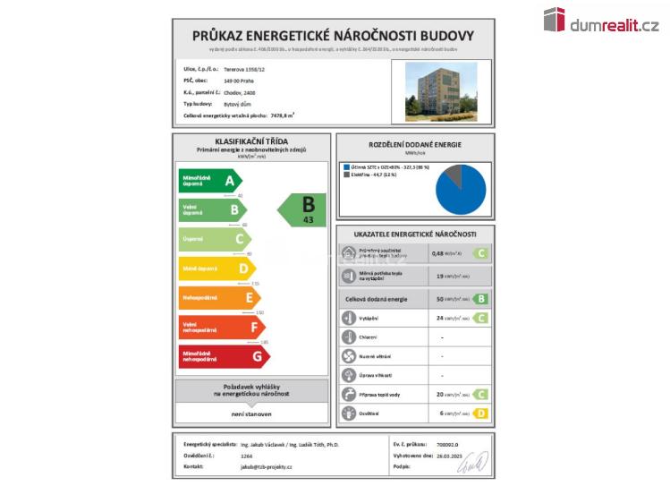 Продажа квартиры 3+KK Praha 11, Tererova č. 30