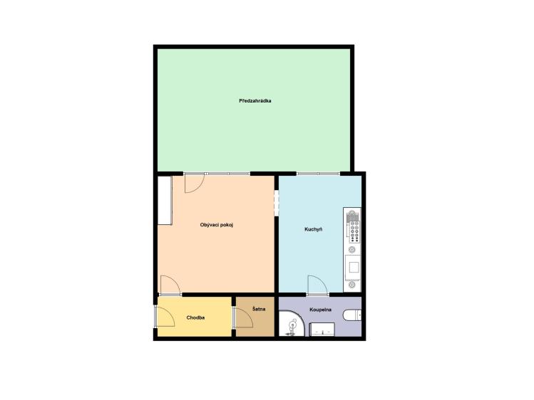 Pronájem bytu 1+1 Praha, Dandova č. 13