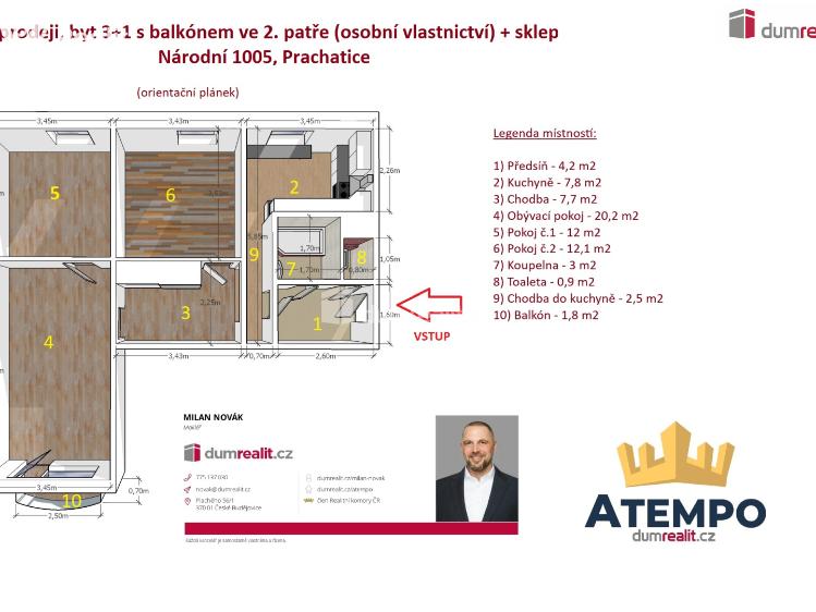 Prodej bytu 3+1 Prachatice, Národní č. 2