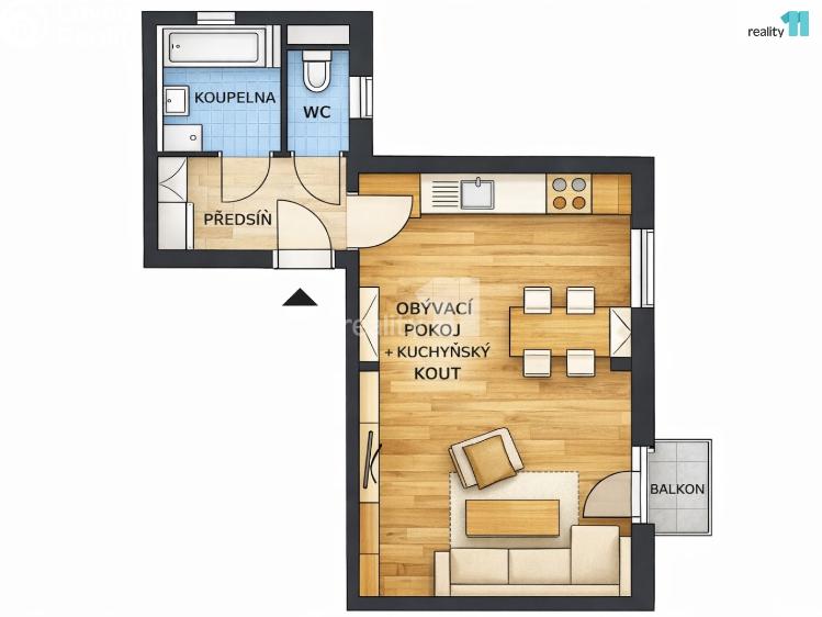 Prodej bytu 1+KK Nehvizdy, Vestecká č. 22