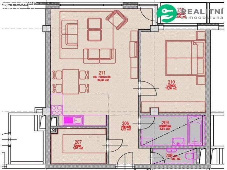 Prodej bytu 2+KK Zlín, Dřevnická č. 12