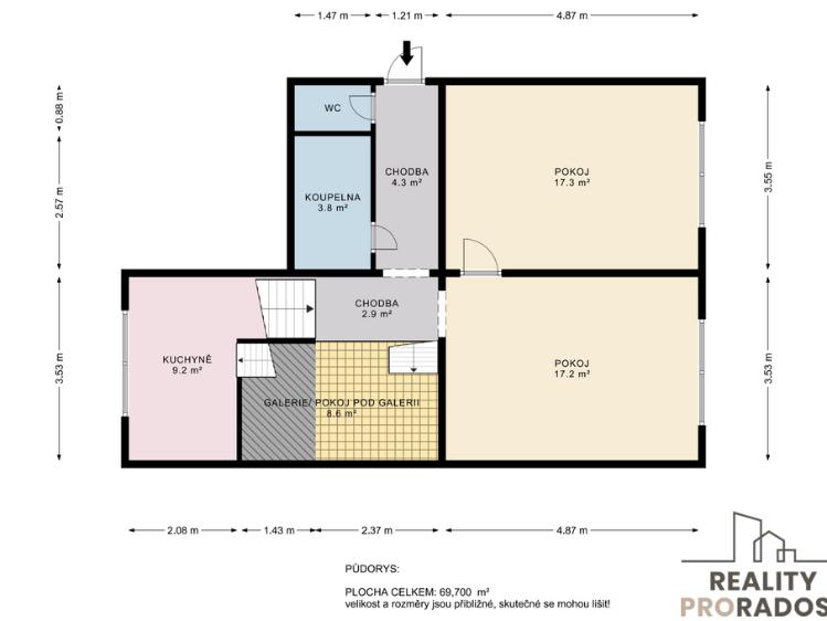 Prodej atypického bytu Jaroměřice nad Rokytnou, Družstevní 915 č. 48
