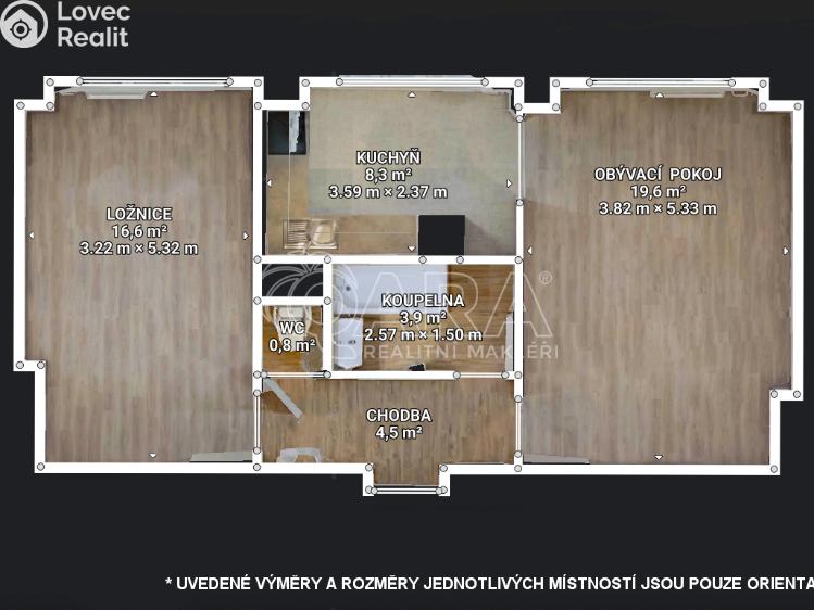 Pronájem bytu 2+1 Kralupy nad Vltavou, Dr. E. Beneše 601 č. 20